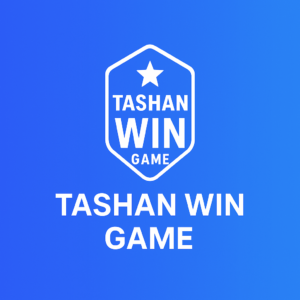 Tashan Win logo shines in bold, playful text with a slight glow effect. Surrounding it are icons representing the 10 game categories—think a spinning slot machine for Slots, a shiny fish for Fishing, a soccer ball for Sports, a jackpot coin for Super Jackpot, and a deck of cards for Casino. These icons could pop out in 3D style, arranged in a circular pattern to show variety. Subtle animations like sparkling lights or spinning reels could add excitement, with a tagline like “Play, Spin, Win!” at the bottom.